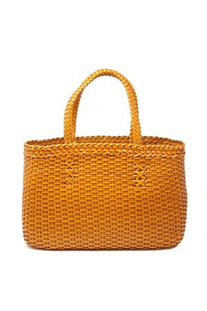 borsa fatta a mano in pelle intrecciata ocra Laboratorio Capri | LAB51OCRA
